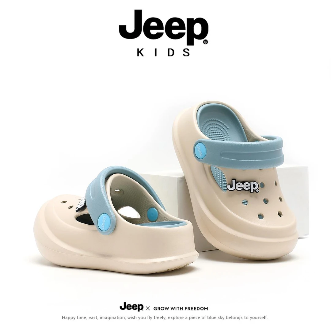 jeep儿童洞洞鞋男童凉拖鞋吉普宝宝夏季2025新款男孩外穿室内凉拖
