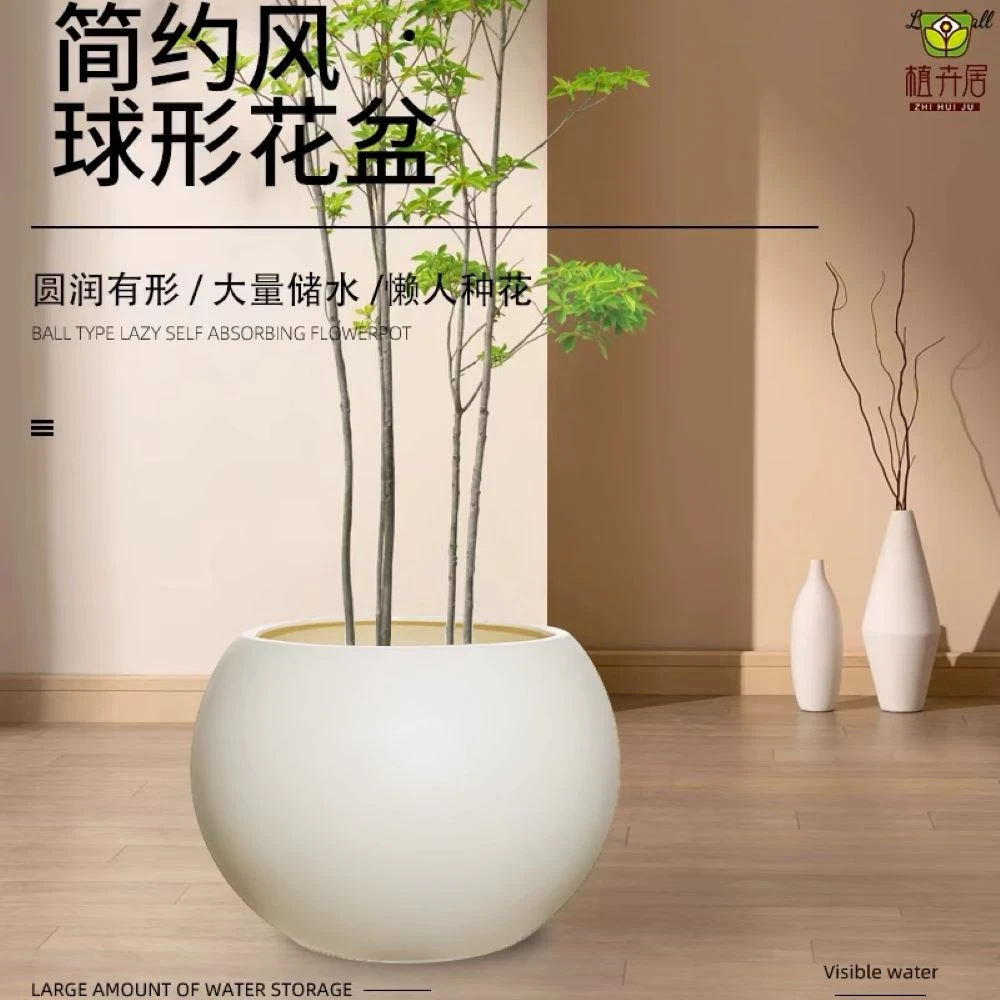 复古家用仿石号室内落地花盆多肉兰花绿植盆栽大口径招财