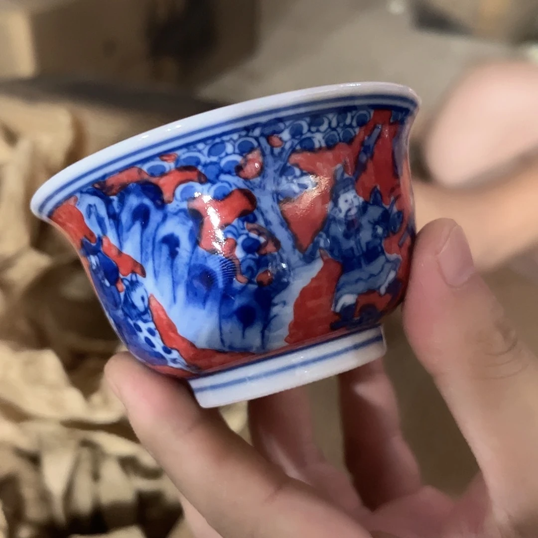 摆件//////景德镇陶瓷杯子。红。