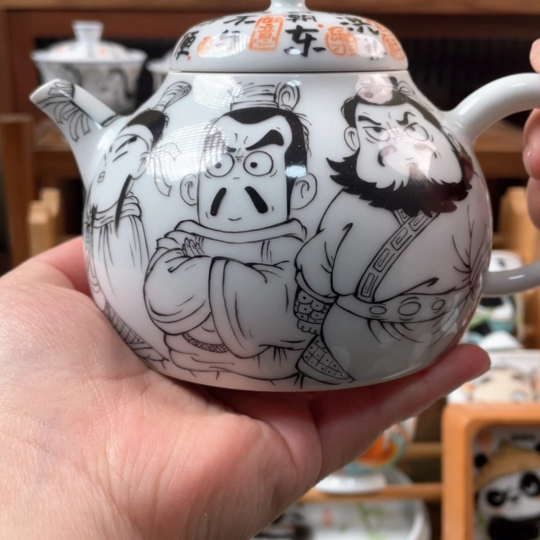 国****年宫九陶瓷手绘壶子