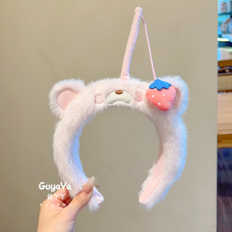 韩系可爱毛绒小熊发箍儿童拍照发卡头饰宝宝洗脸压发头箍碎发神器