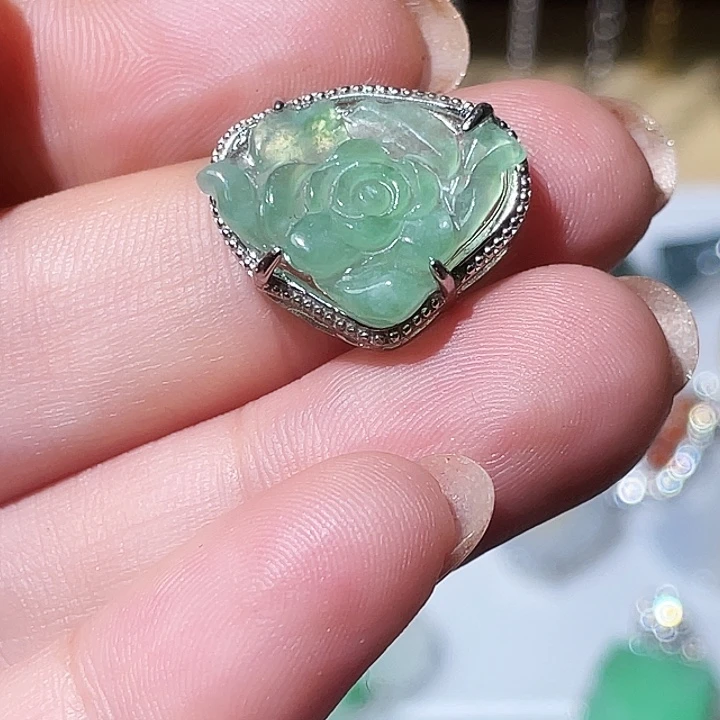 翡翠银S925镶嵌颈饰