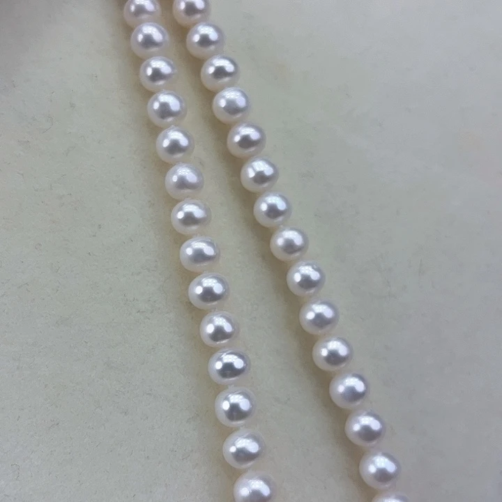 淡水珍珠颈饰银S925镶嵌卡8➕极光冷白高品