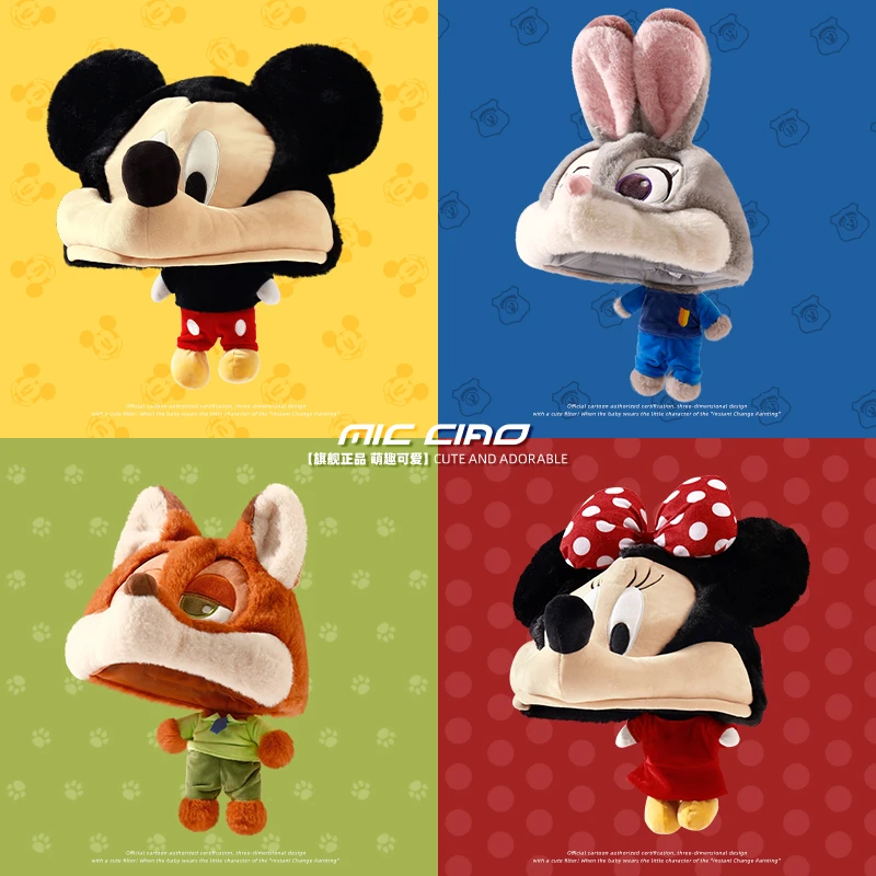 朱迪尼克狐毛绒帽子女2025新款冬保暖情侣米奇米妮可爱护耳雷锋帽