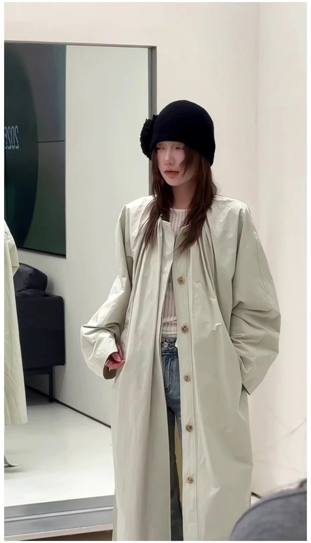 （非图片款）长款中长款秋季女轻职风收腰风衣百搭韩版