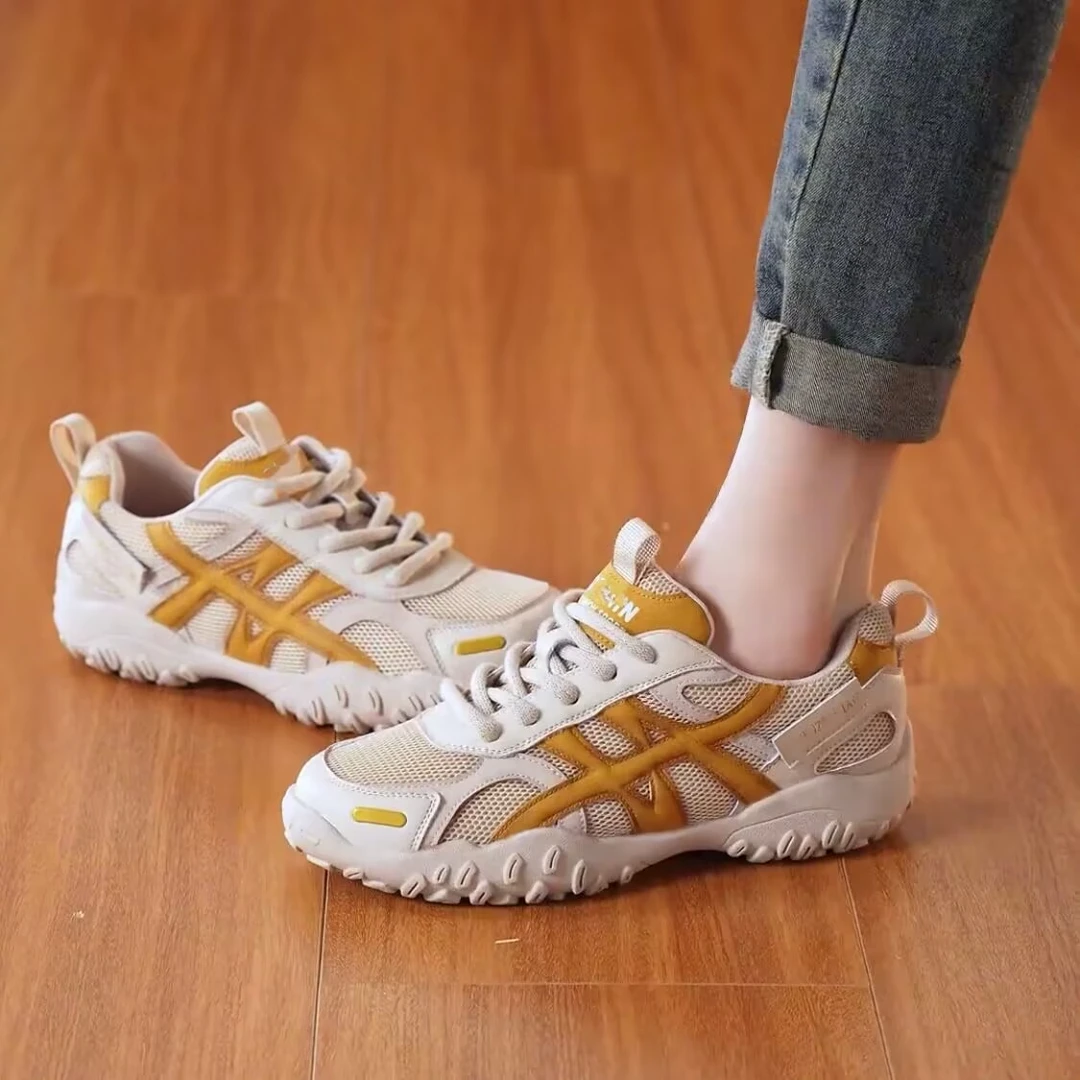 夏季网面运动鞋女透气百搭休闲鞋时尚软底老爹鞋潮流女士洞洞鞋子