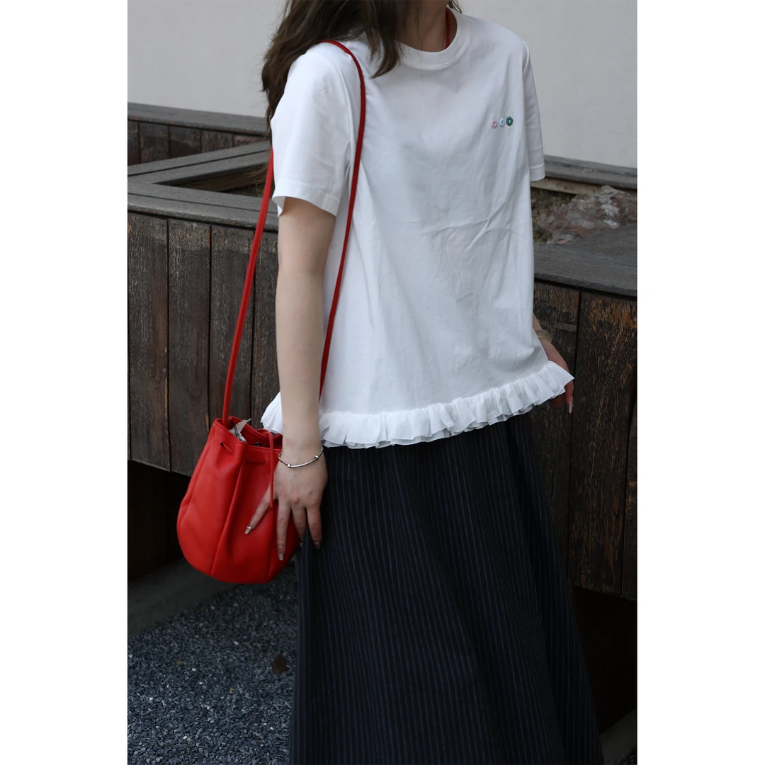 zhukele  三朵绣花短袖T恤  时尚休闲百搭圆领