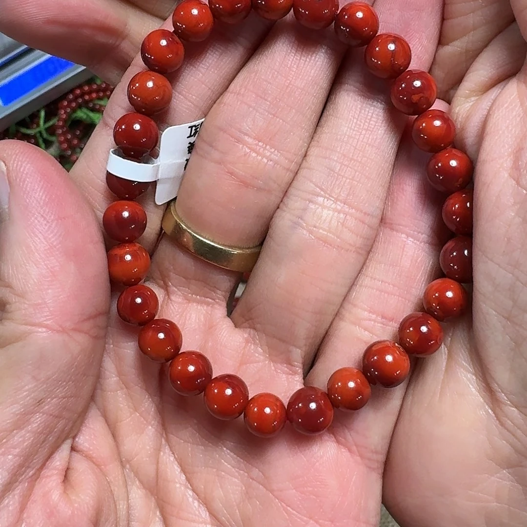 南红玛瑙未镶嵌手链手串原矿南红瓦西高品质瓦西车厘子双色7