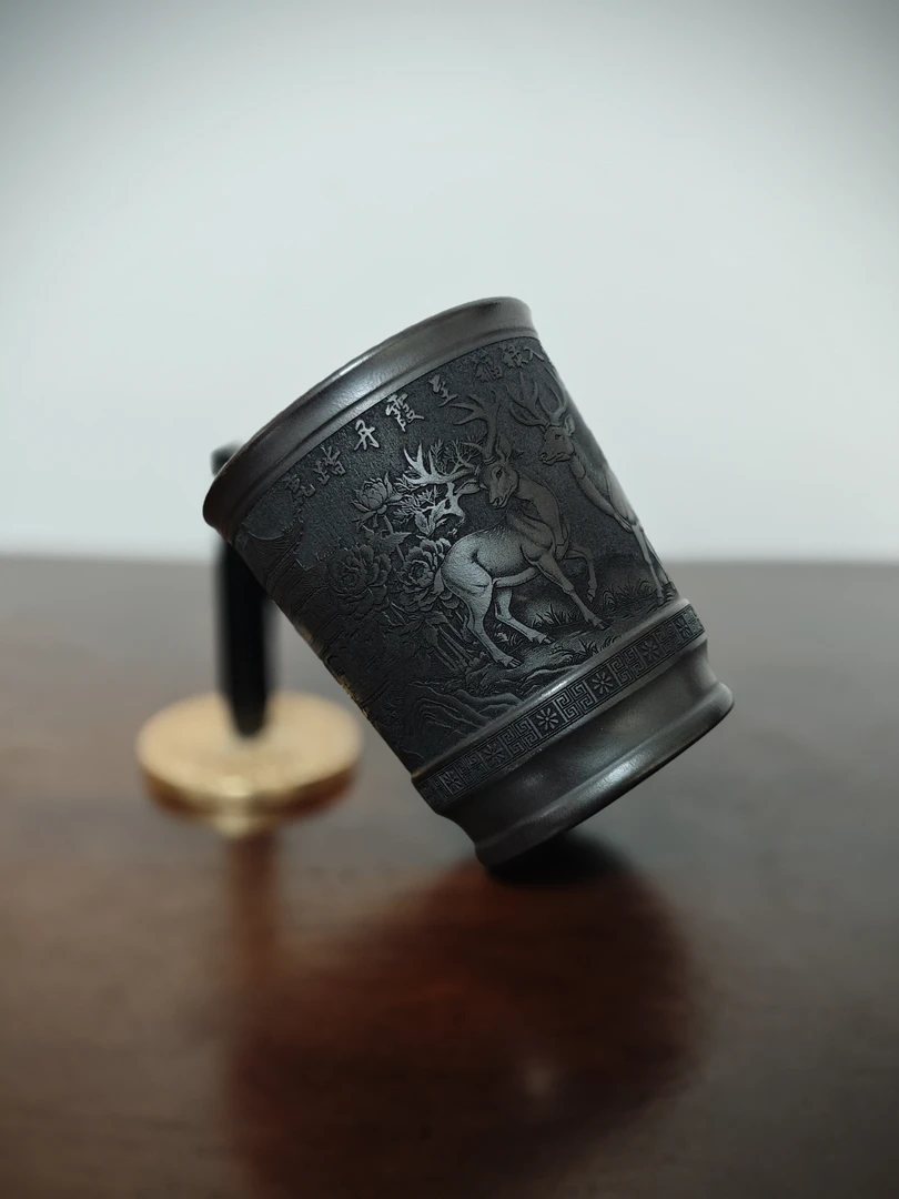 宜兴紫砂8224福禄鹿杯