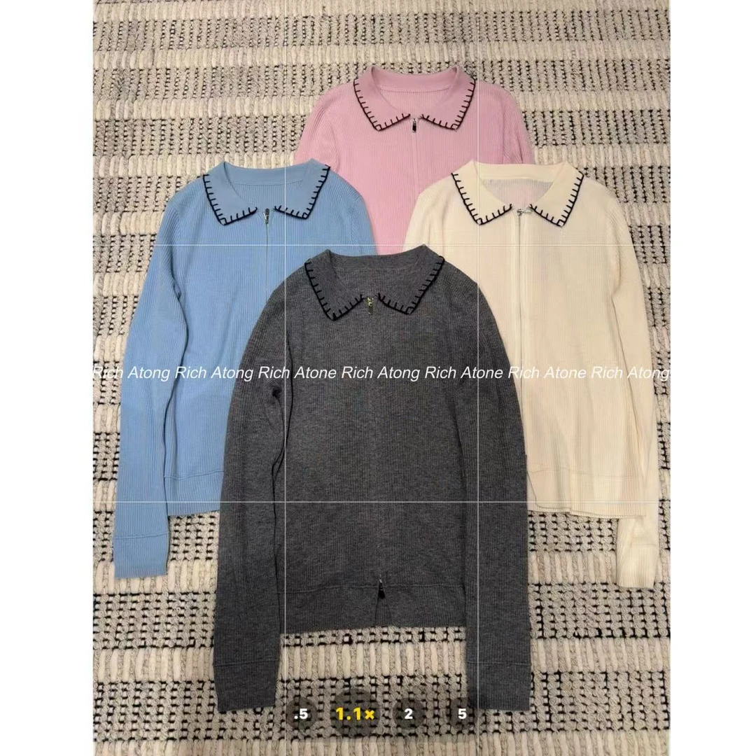 atong/阿彤-【小谬系】-2025 早春小翻领线条开衫毛衣