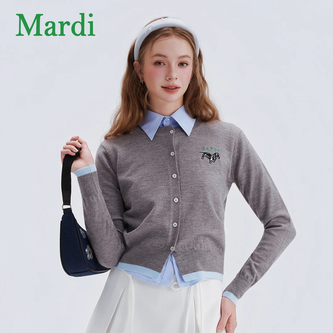Mardi小腊肠狗毛针织开衫衬衫INS风欧若假日风MZZ2532328