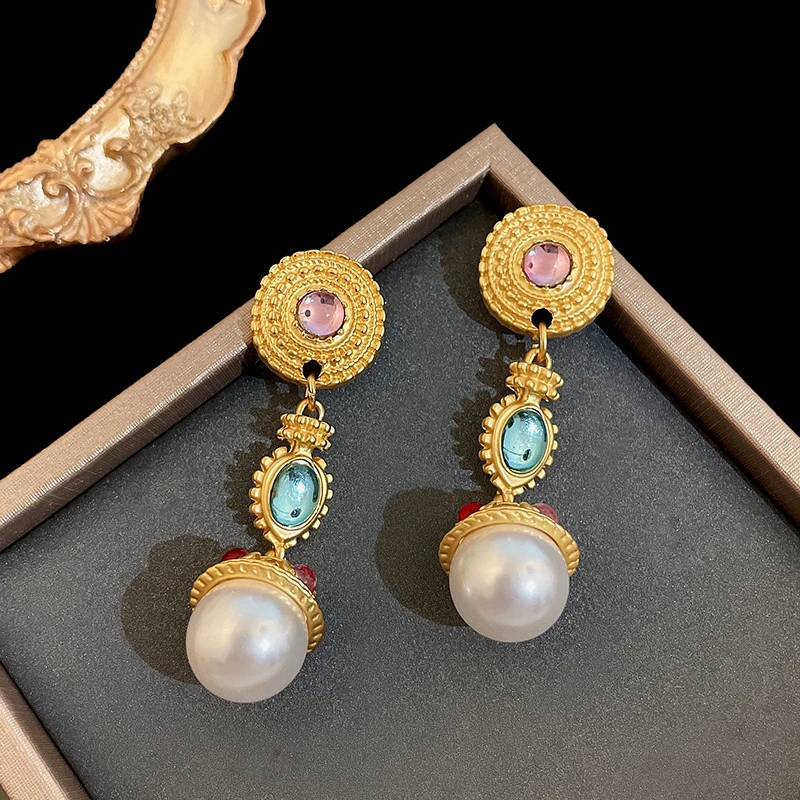 925银仿珍珠耳饰 耳环时尚风女原创设计彩色见详情珠宝手工银色