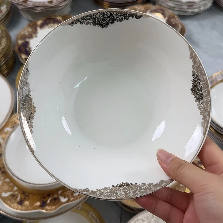 7英寸金边面碗4个