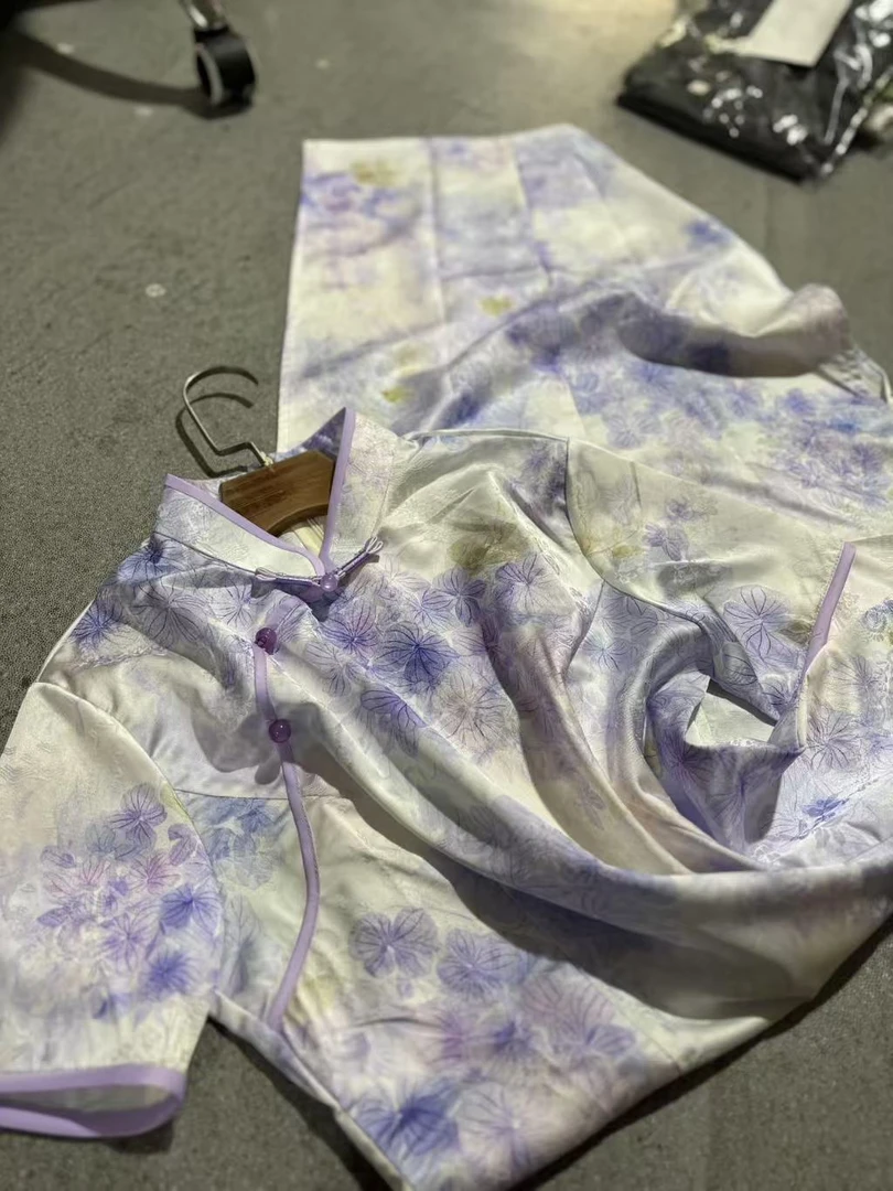 0373 紫色 碎花 【紫梦】韵味 旗袍