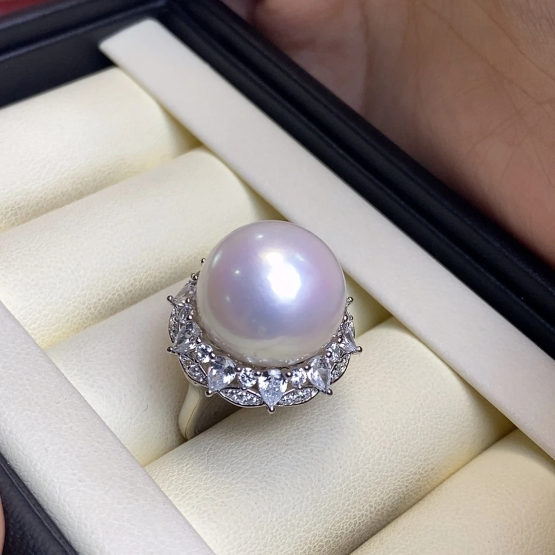 淡水珍珠戒指银S925镶嵌特价