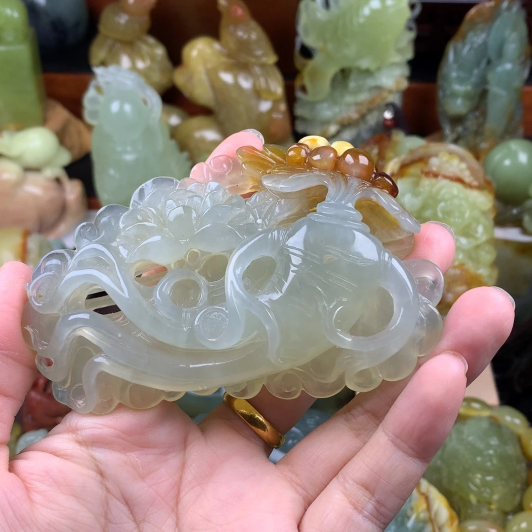 岫玉未镶嵌手把件