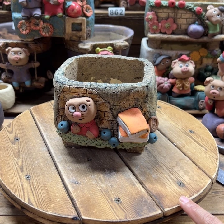 嘻哈多肉花盆百搭