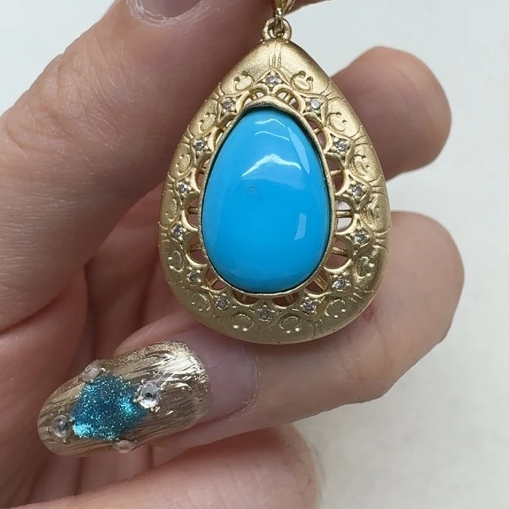 银S925镶嵌绿松石颈饰