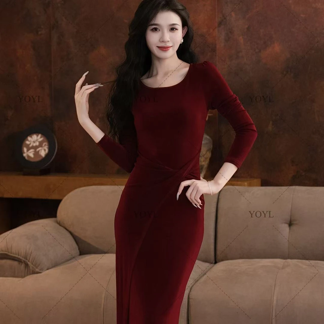 【yola】赫拉秋季新款法式气质高级显瘦直筒连衣裙-YL11789