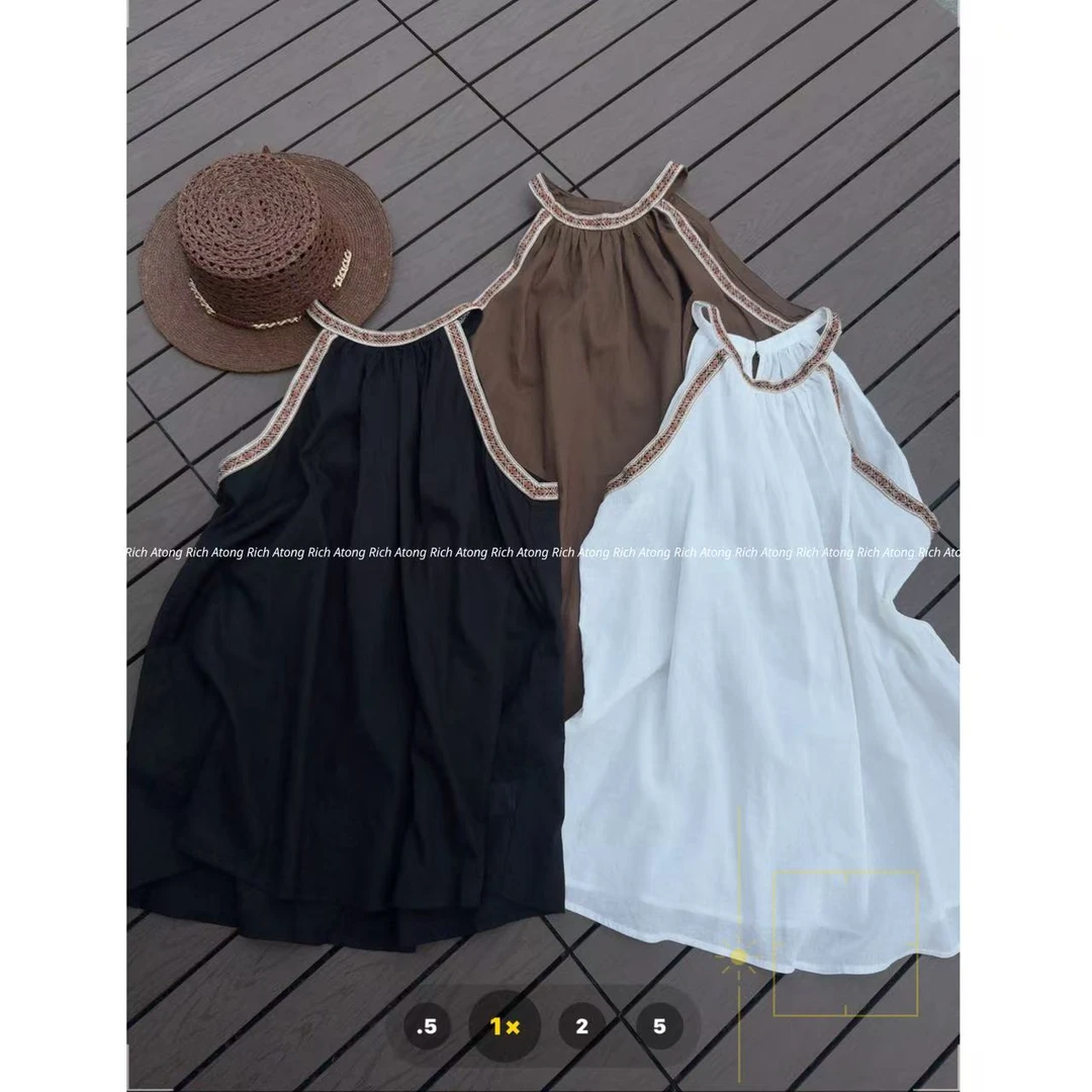 atong/阿彤-【露肩衫】-2025 春夏韩代款手工麻露肩小衫0430-04