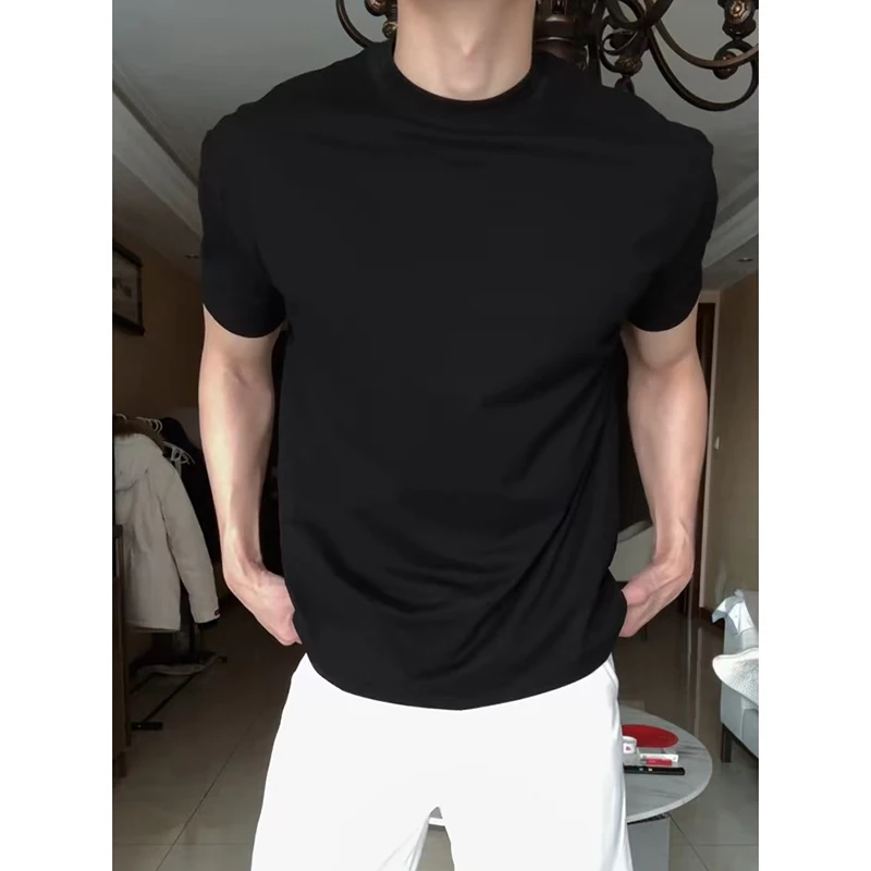 美式正肩显肌肉短袖男款夏季收袖口健身T恤弹力速干cleanfit半袖