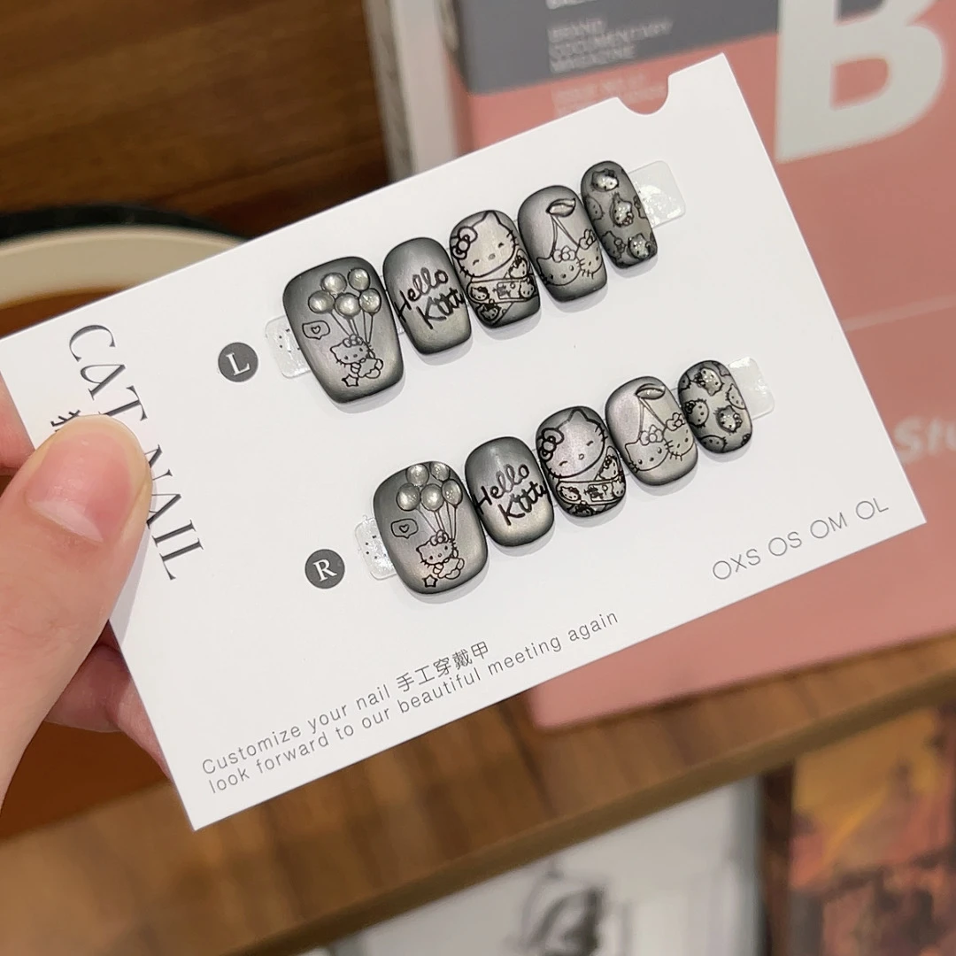 【磨砂黑KT】  穿戴甲精致氛围感10片装 温柔通勤 简约百搭款