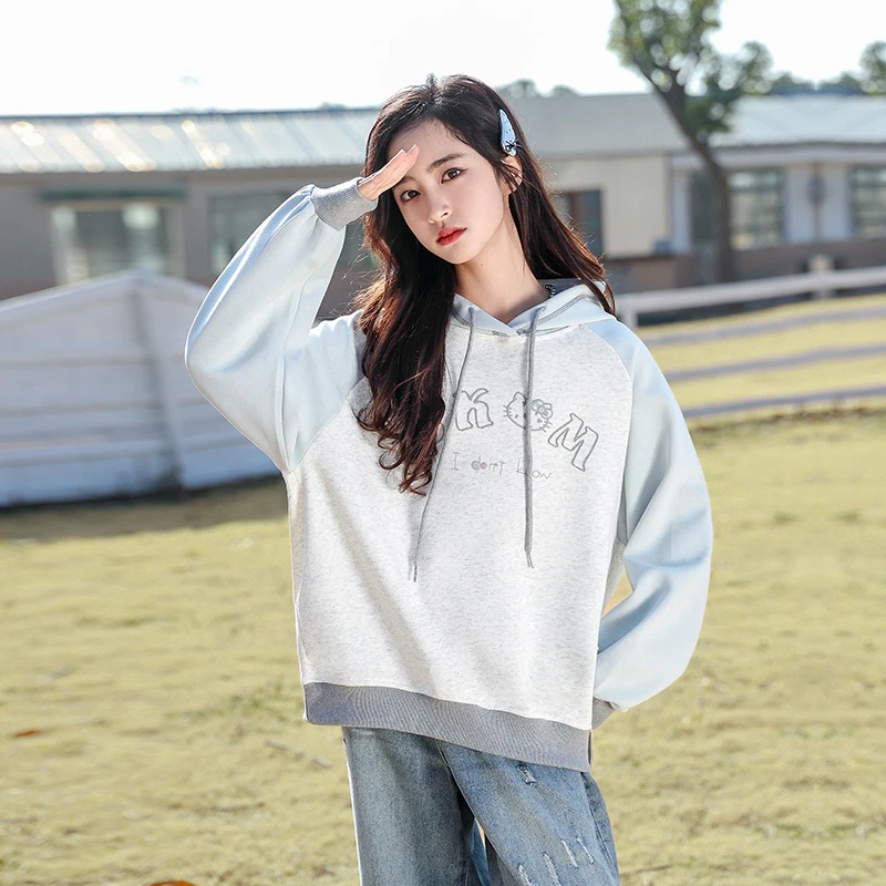 女童绣花连帽卫衣2025春季新款中大童女孩时尚百搭长袖帽衫25035