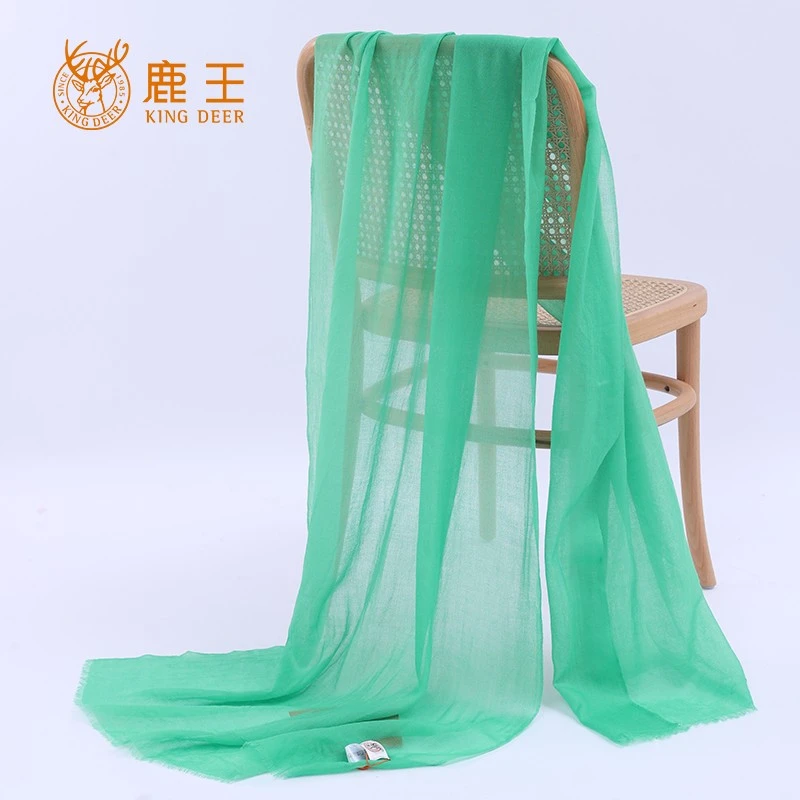 鹿王24新款女100山羊绒围巾戒指绒精纺休闲百搭羊绒披肩 2024148