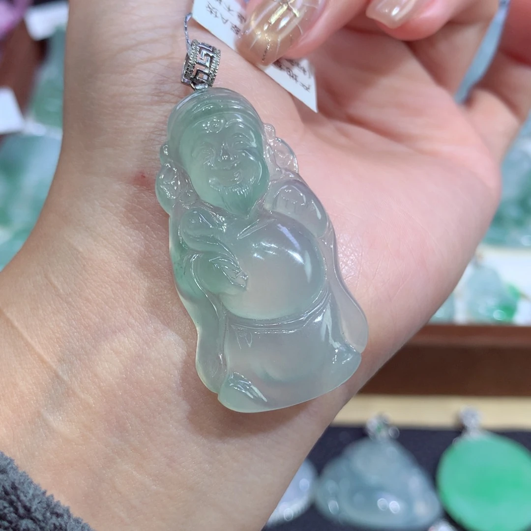 吊坠(不含链)18K金镶嵌翡翠