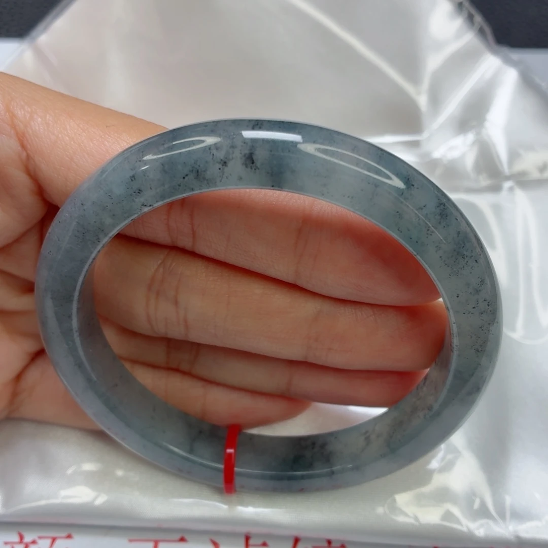未镶嵌手镯翡翠老坑57圈冰底起光泼墨画005