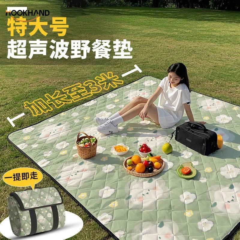 特大3米野餐垫防潮垫加厚户外露营垫音乐节坐垫沙滩垫子便携地垫