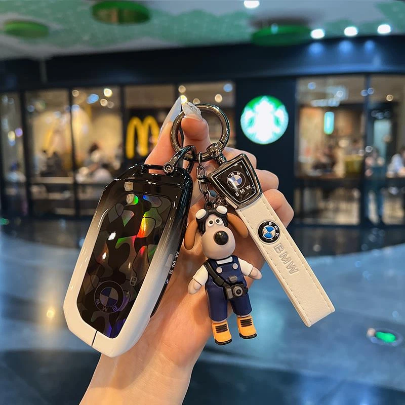 适用新款宝马X5钥匙套新5系530li/7系740壳X1X6X7包XM车525炫彩扣