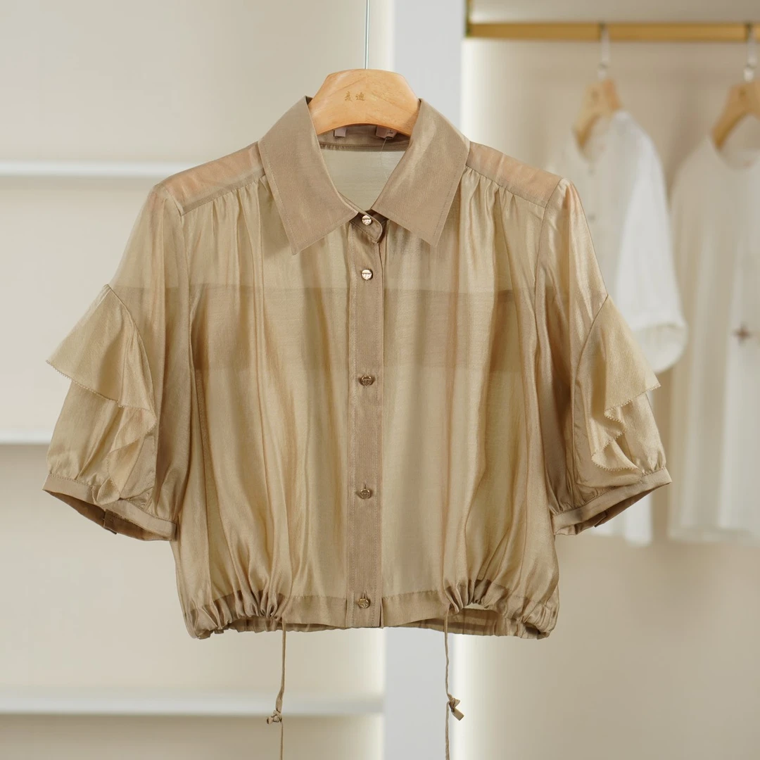 麦笛03【衣X】5062135 轻薄百搭舒适衬衫夏季女装商场撤柜