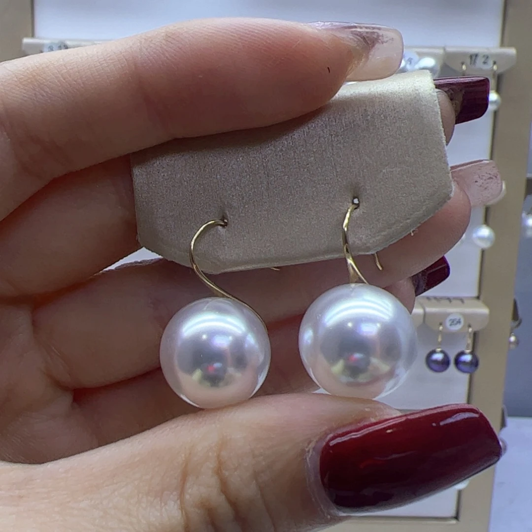 淡水珍珠耳饰18K金镶嵌