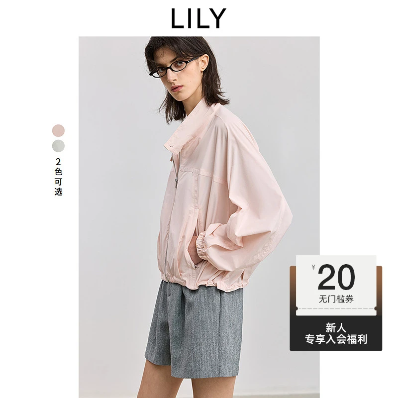 【一秒入夏】LILY2025夏新款运动风宽松百搭夹克短外套125269C3918