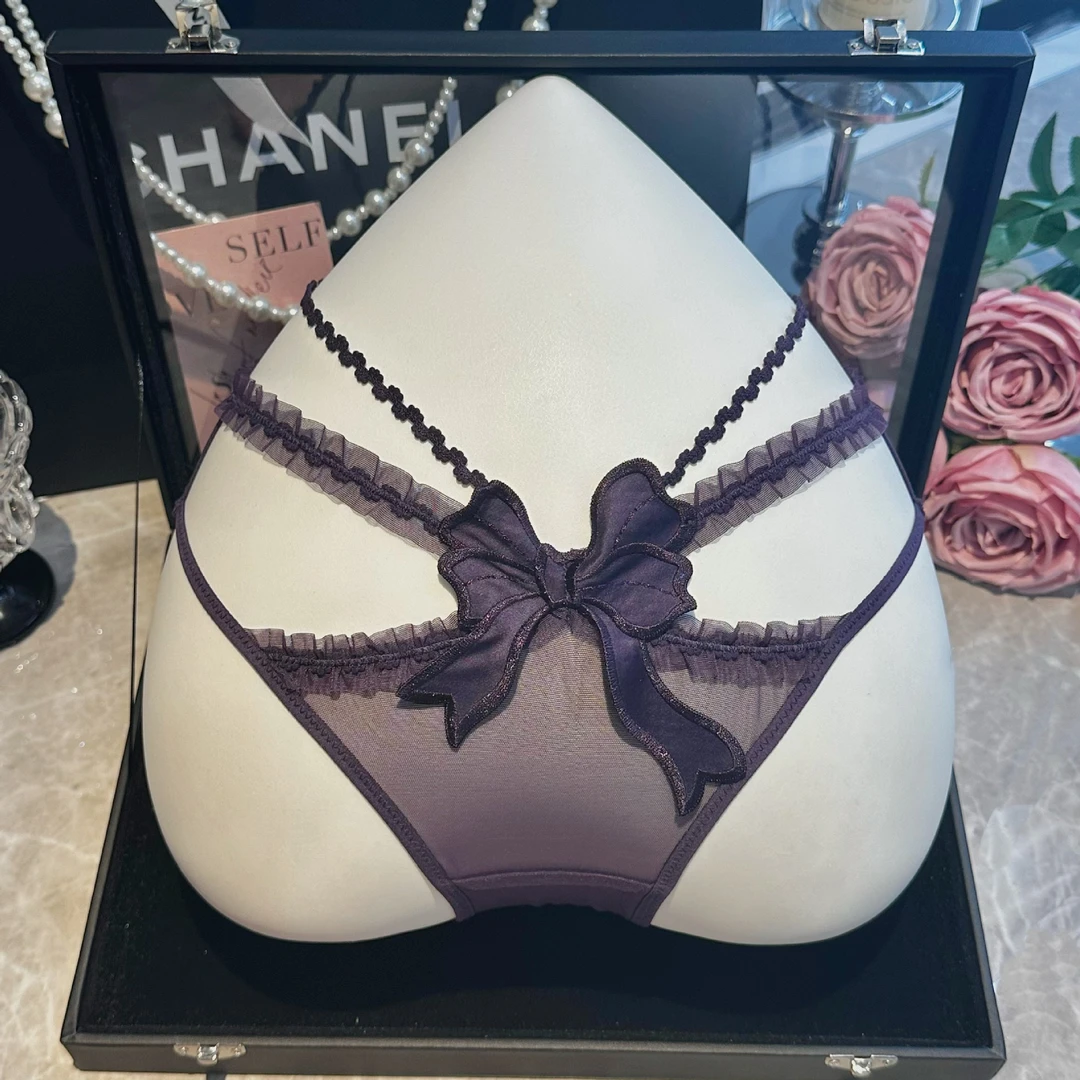 性感纯欲风女士挂腰蕾丝法式三角内裤透气舒适中腰设计