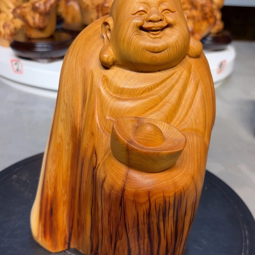 木太行崖柏弥勒佛