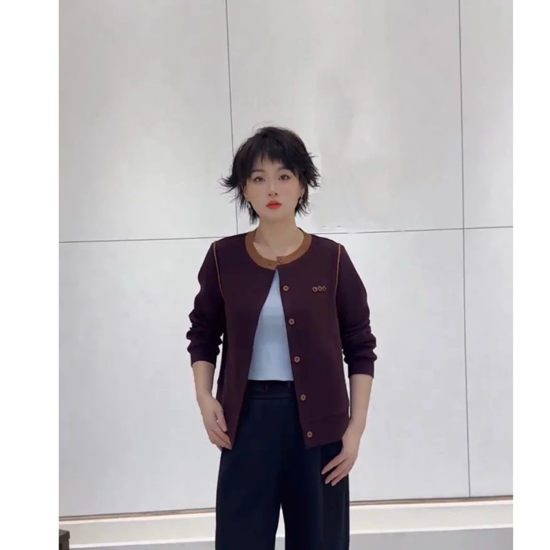 秋季新款1312高级设计感减龄休闲圆领宽松显瘦短款外套