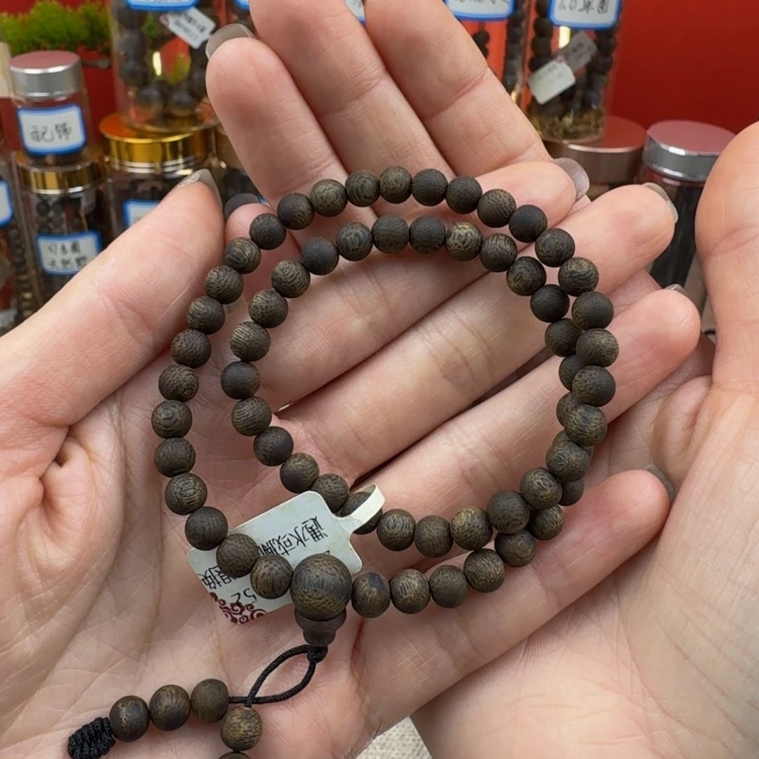 沉香手串囍*0.6双圈沉水老料