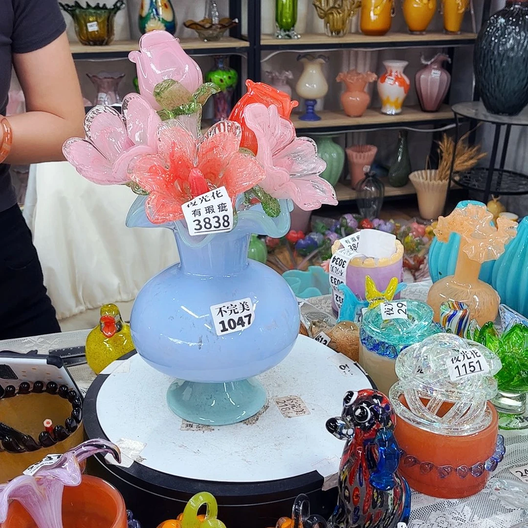 5花1瓶 3838花瑕家悦琉璃工艺品不完美