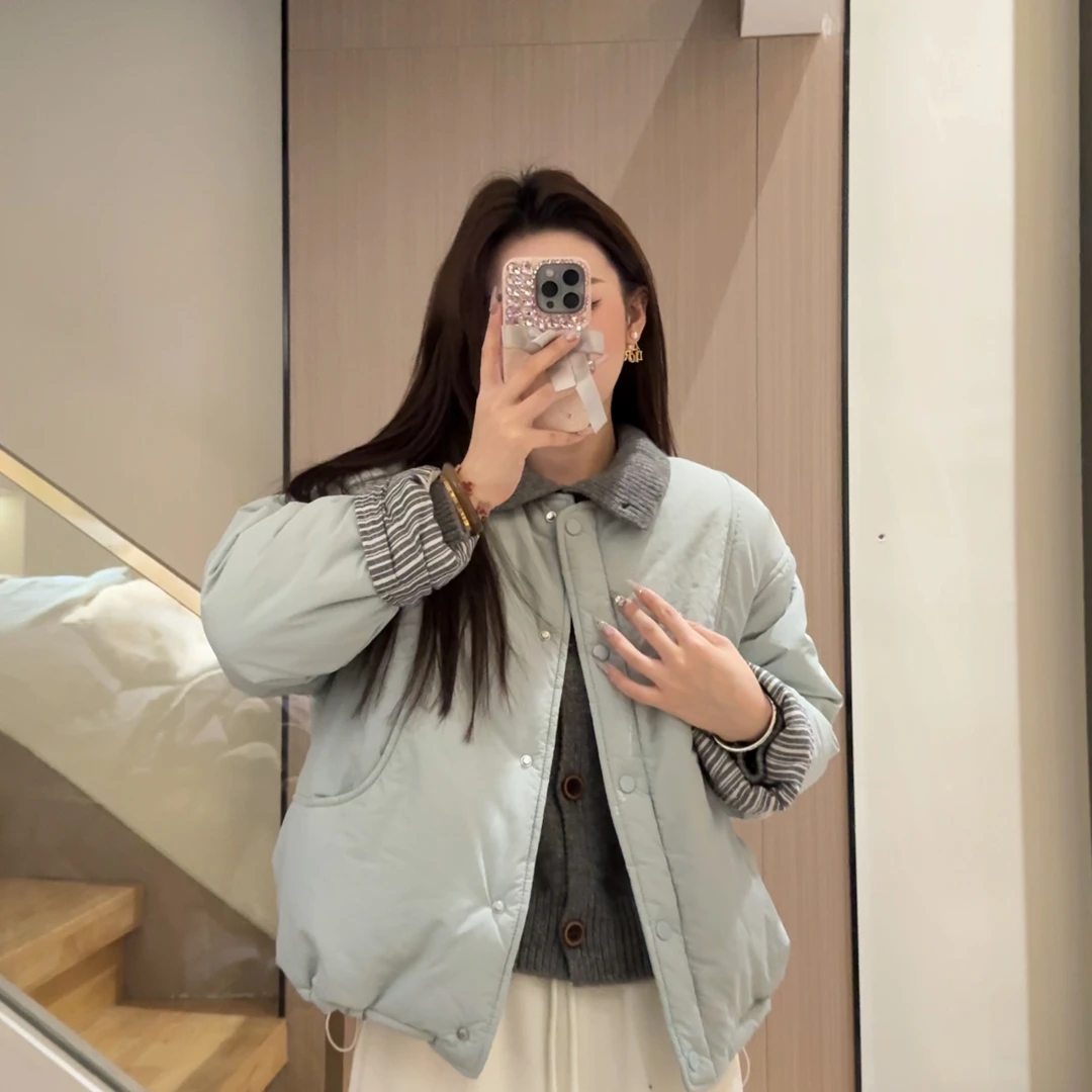 棉服外套韩系穿搭加厚保暖棉衣2025冬季新款韩版宽松百搭圆领