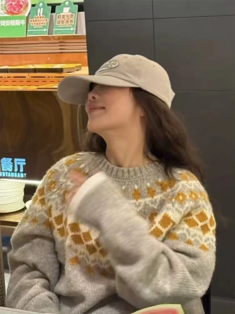 韩代.北欧四季   提花费尔岛毛衣L25112835