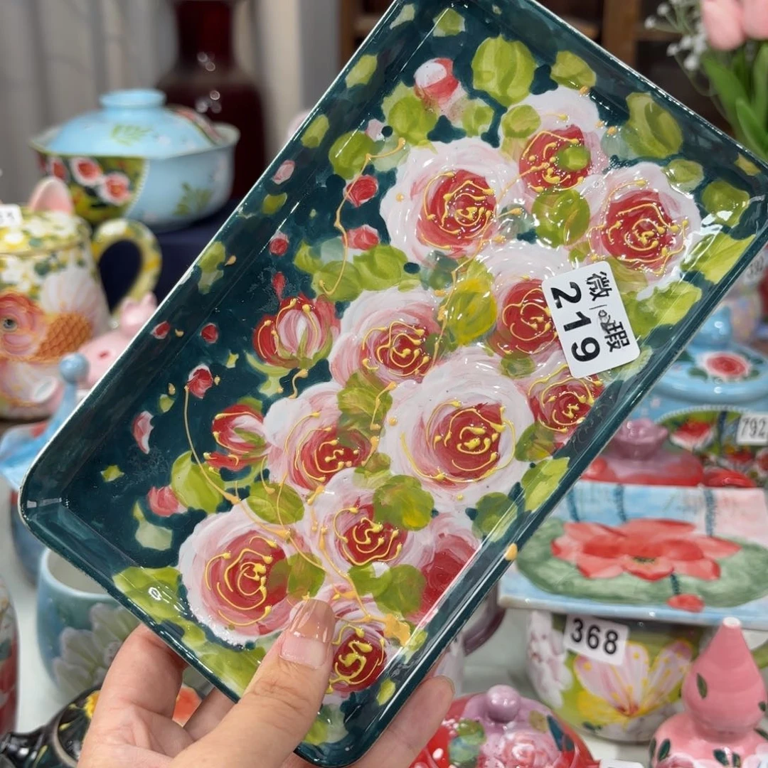 瓷片景德镇手绘高温釉下彩陶瓷茶具