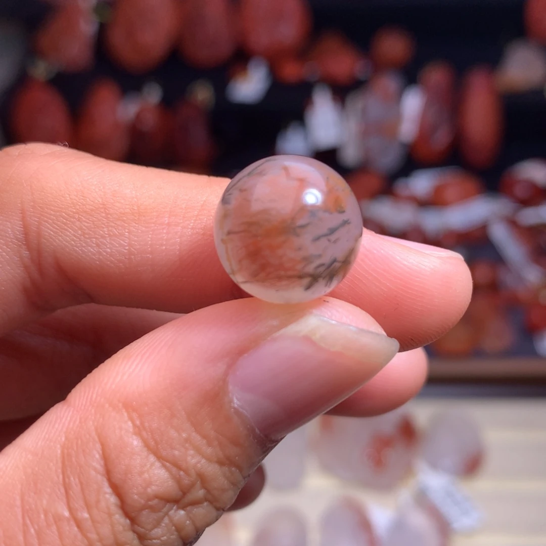 南红玛瑙未镶嵌珠宝半成品水墨单珠