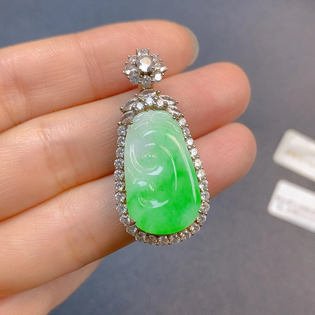 翡翠银S925镶嵌颈饰