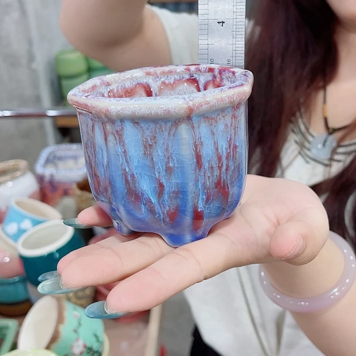 有孔，凑10元包邮陶瓷花盆发货！