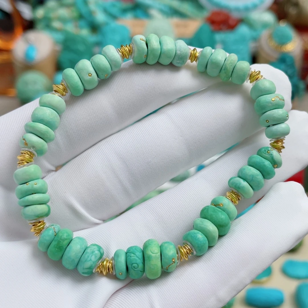 绿松石18K金镶嵌珠宝奇石