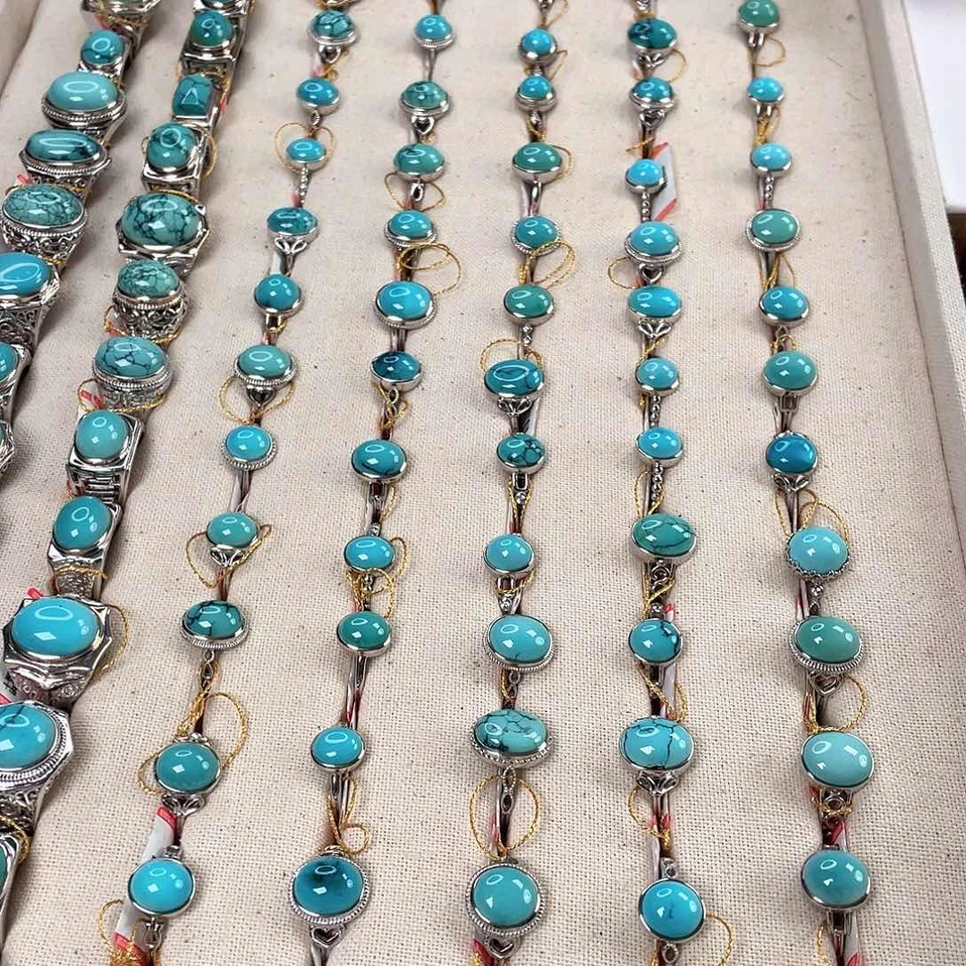 绿松石银S925镶嵌车挂