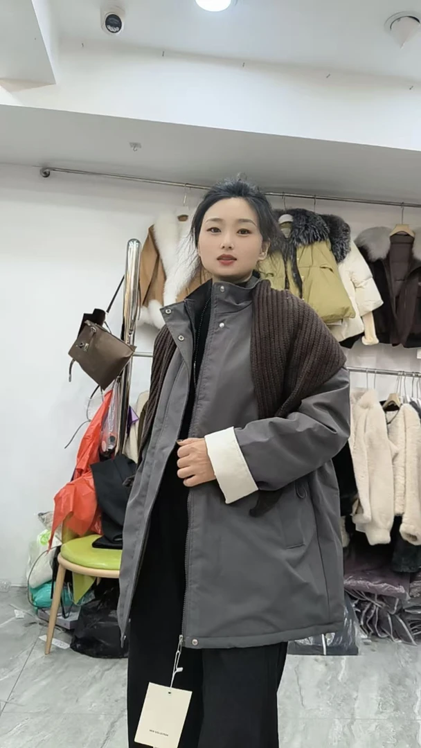 5588#派克网红时尚休闲百搭韩版宽松中长款街头风长袖气质