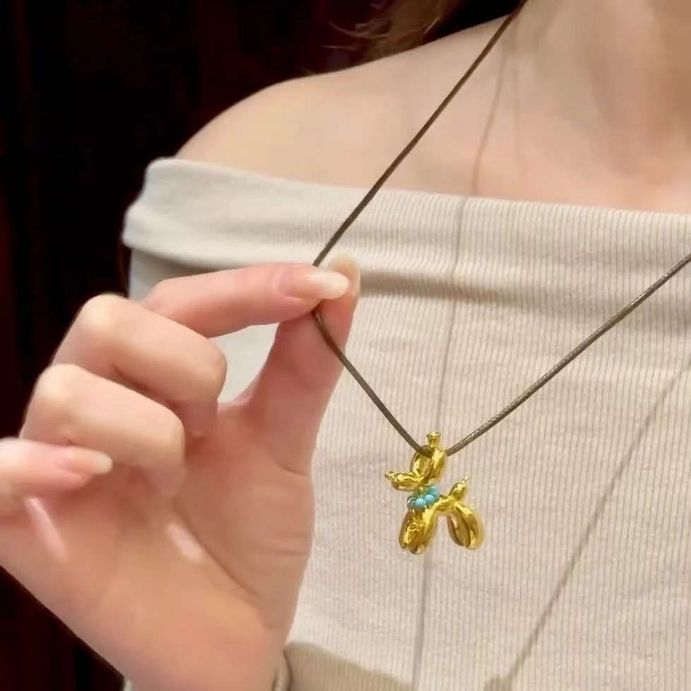 黄金 足金999 古法工艺 足金 气球狗吊坠贵族狗 可爱款黄金按克卖